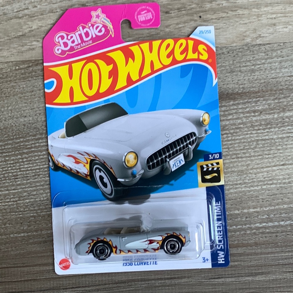 Barbie Movie Ken Car 1956 Corvette Chevrolet Chevy Hot Wheels Hotwheels New 2024